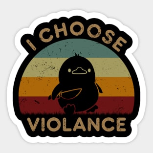 I Choose Violence Retro Sunset Sticker